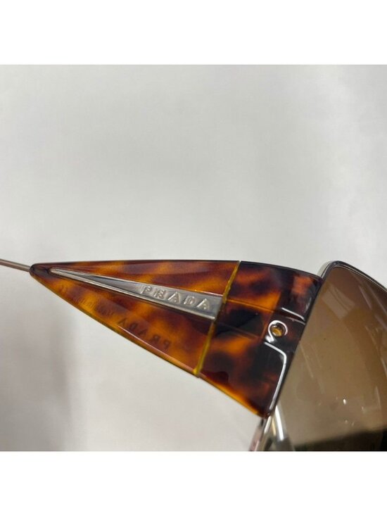 Prada Spr Square Sunglasses Double Bridge Tortoiseshell Metal Frame Brown main image 3